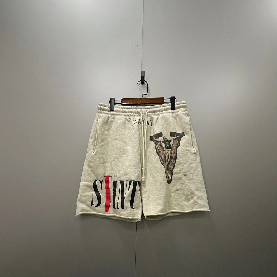 Saint Michael 灰色印花短裤 全新/公价4290/吊牌 bc913276