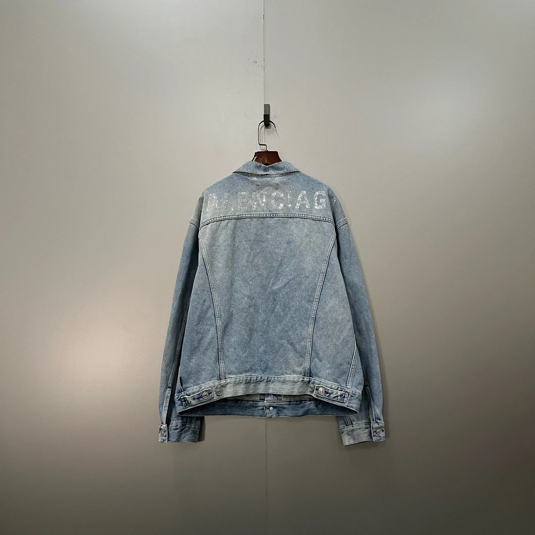 Balenciaga 巴黎世家 背后水钻logo牛仔夹克 34码/98新/公价13900