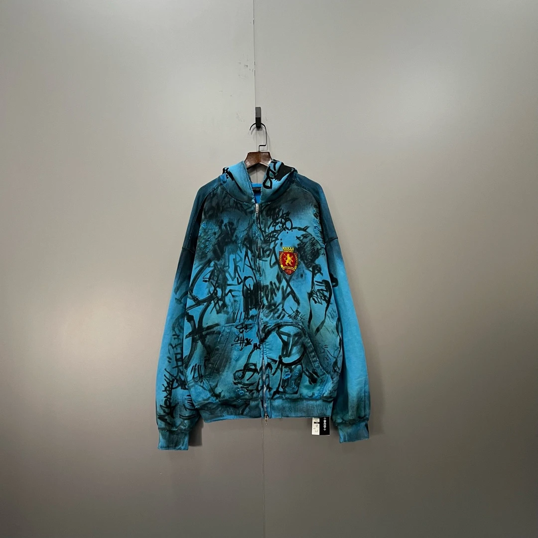 Balenciaga 巴黎世家 做旧涂鸦徽标logo帽衫 S码/95新/公价17600/
