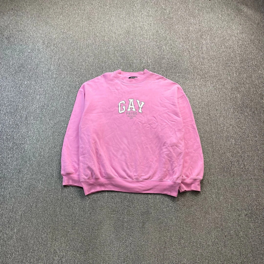 Balenciaga 巴黎世家 GAY粉色卫衣 S码/95新/公价6700/无配件 fg2