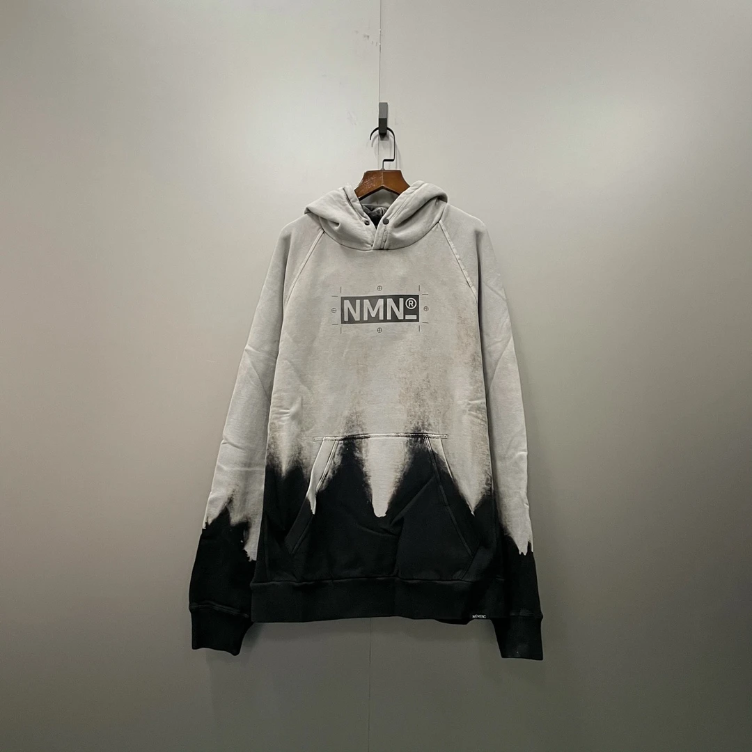 NEMEN 黑灰渐变印花帽衫 XL码/全新/公价3190/吊牌 bc003927