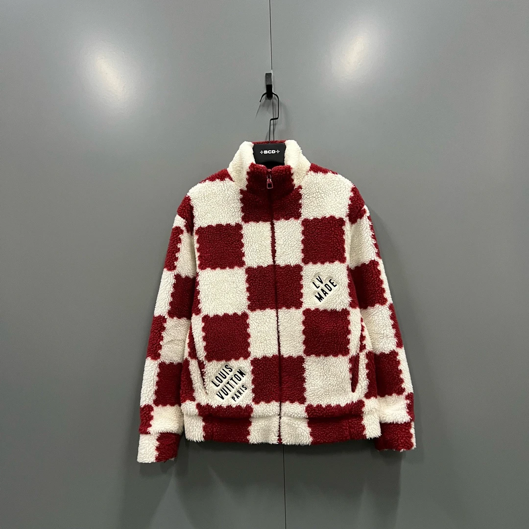 lv × Nigo2 联名款 白红棋盘格泰迪外套 S码/95新/公价13900