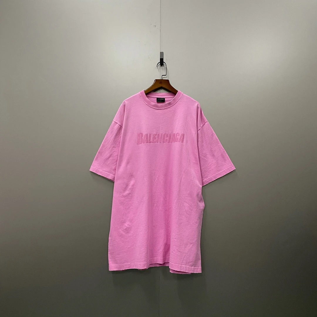 Balenciaga 巴黎世家 粉色字母印花logo短袖 XS码/95新/公价6700/