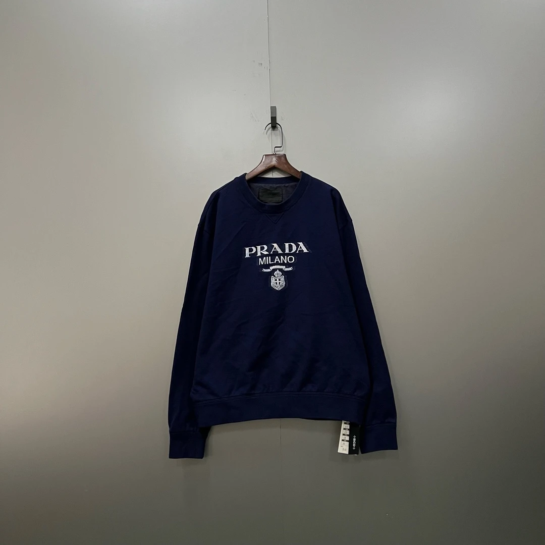 PRADA 普拉达 藏青色印花logo卫衣 XXL码/95新/公价10900/无配件