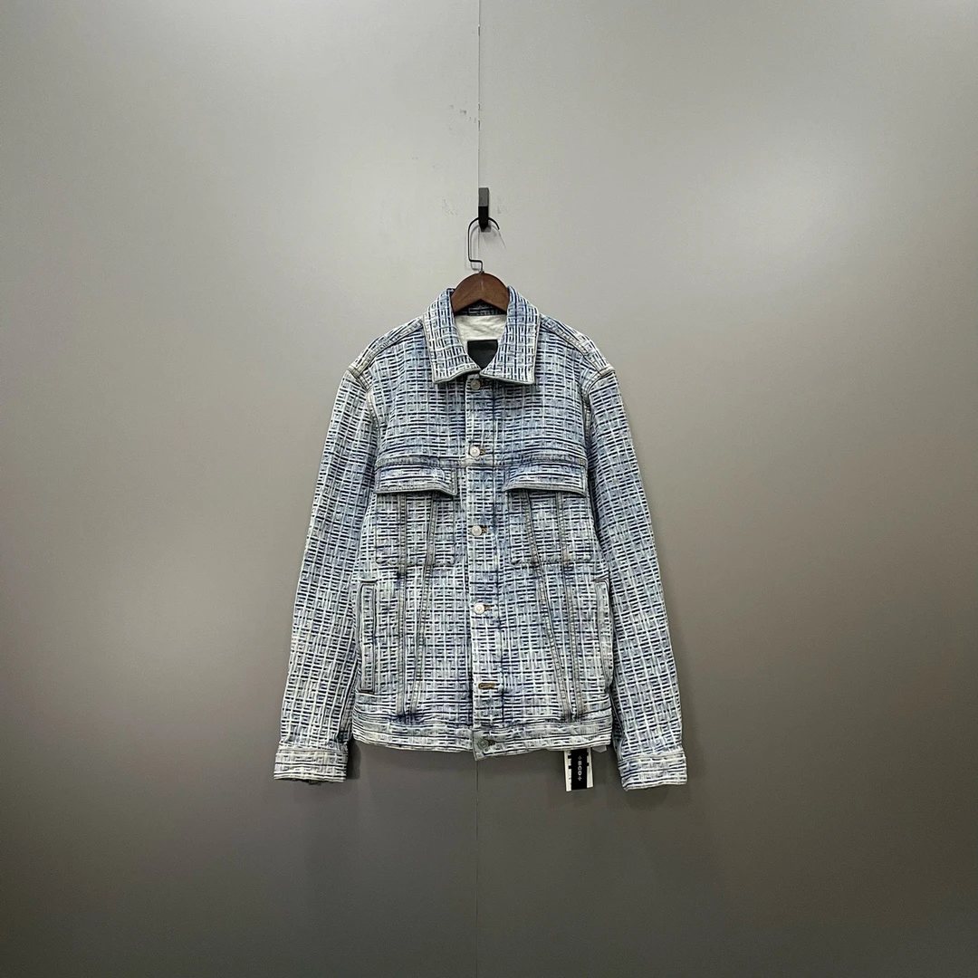Givenchy 纪梵希 蓝色四宫格满印牛仔夹克 XS码/98新/公价11068/