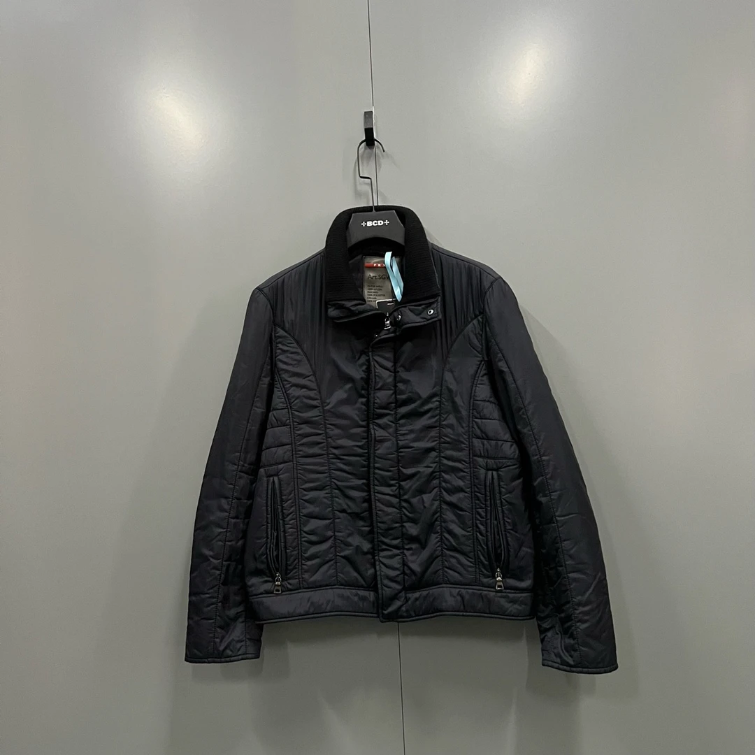 PRADA 普拉达 拼接灯芯绒毛领外套 52码/95新/公价15800