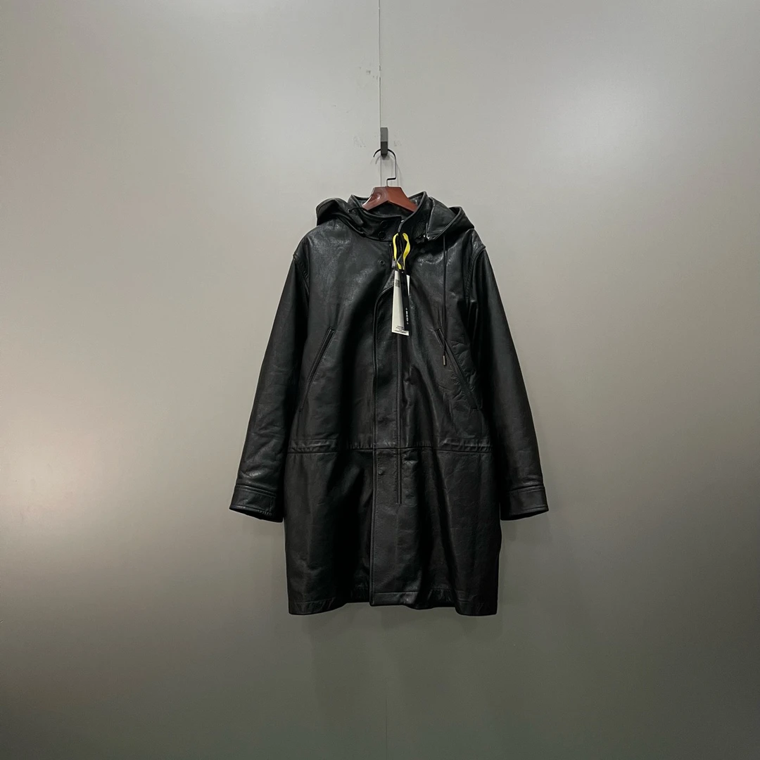 Saint Laurent slp 黑色连帽皮衣夹克 48码/95新/公价40000