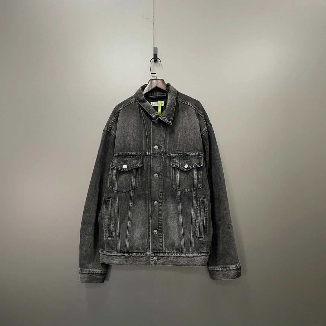 Balenciaga 巴黎世家 黑色背后印花logo牛仔外套 40码/95新/