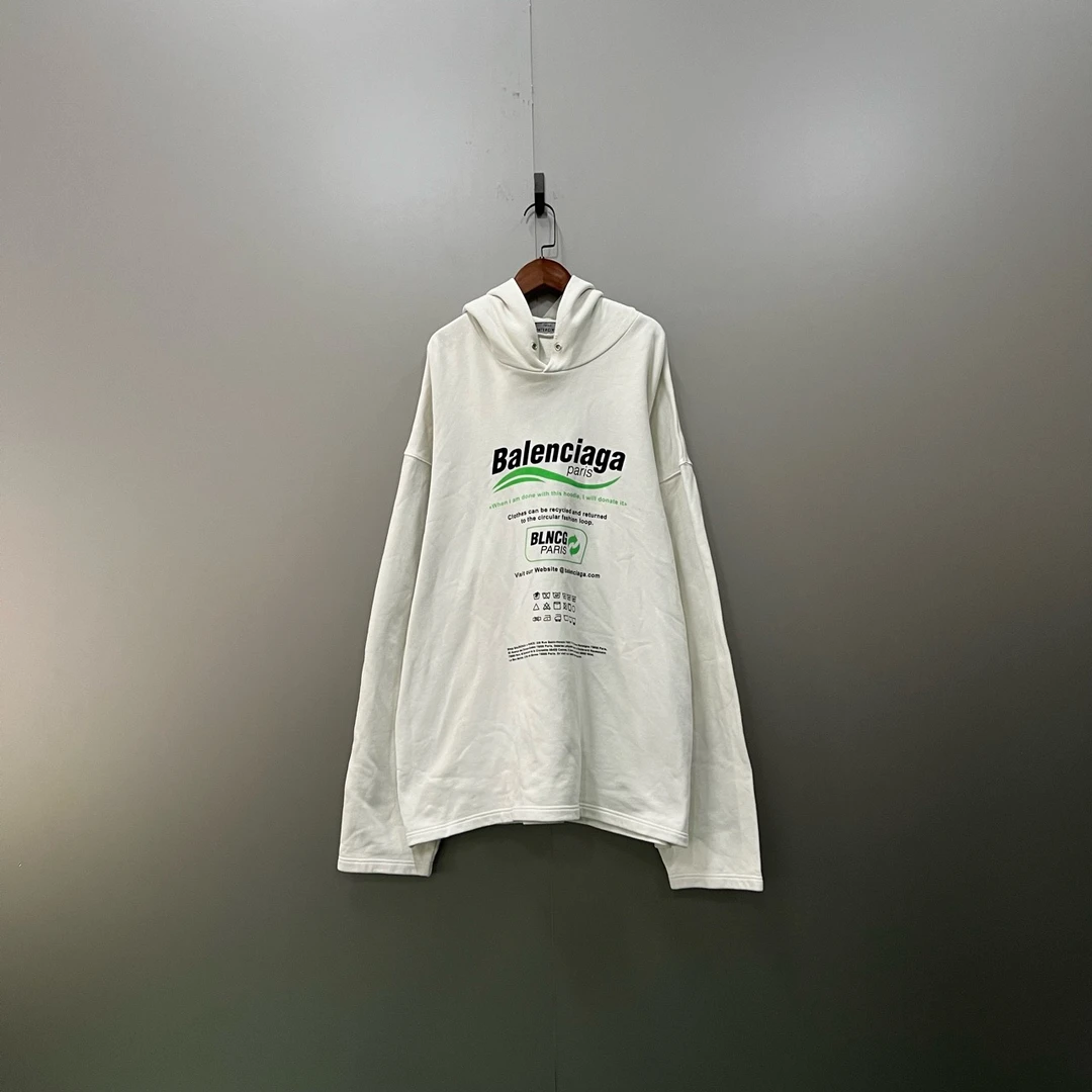 Balenciaga 巴黎世家 徽标logo印花帽衫 S码/95新/公价5425