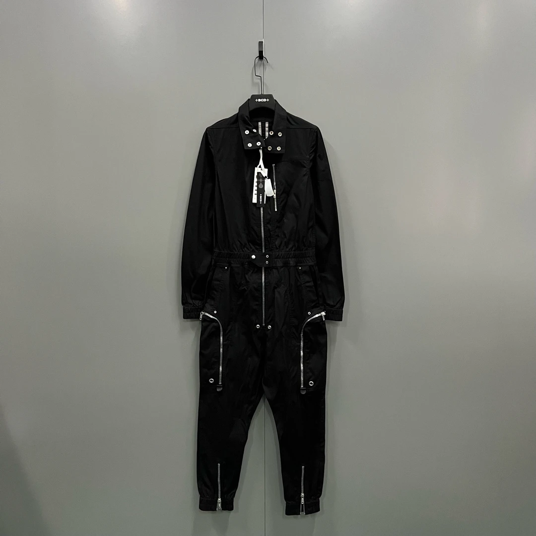 Rick Owens RO 黑色多拉链连体衣 S码/98新/公价16980/无配件