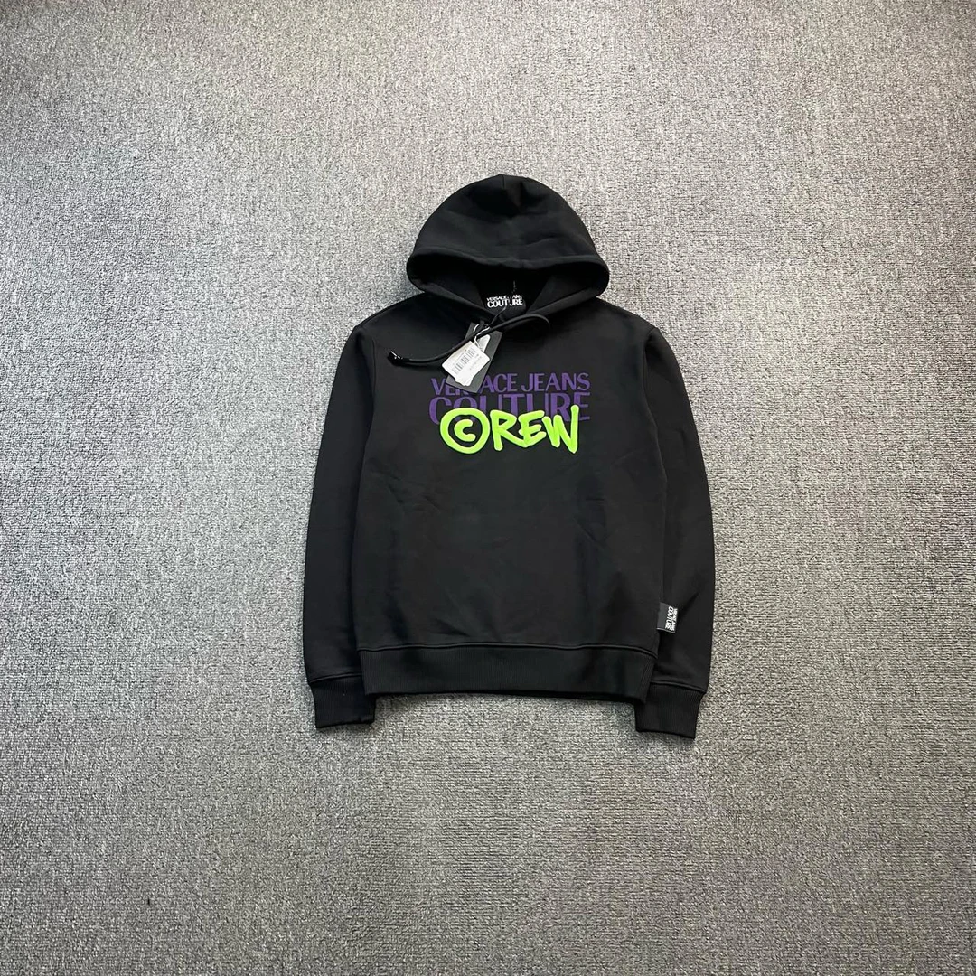 26301 VERSACE 范思哲 黑色logo帽衫 XS码/全新/公价2200/吊牌