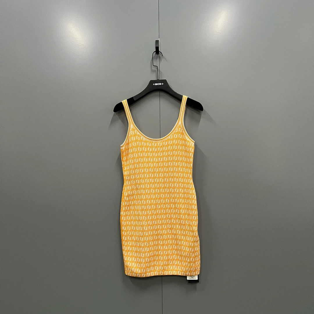 FENDI 芬迪 满印双F针织连衣裙 40码/95新/公价9500