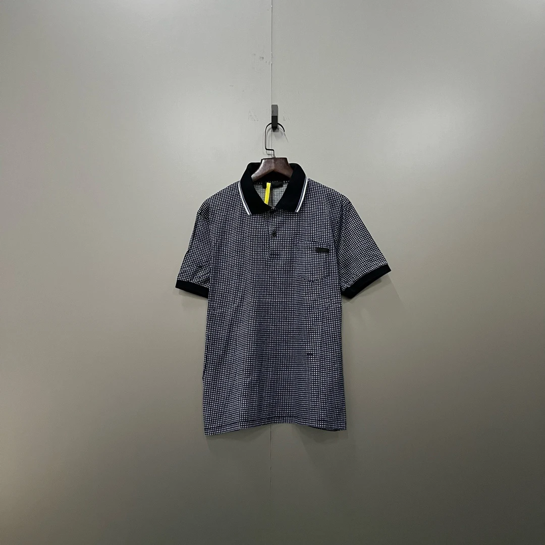 PRADA 普拉达 千鸟格满印polo衫 M码/95新/公价5000/无配件无洗标