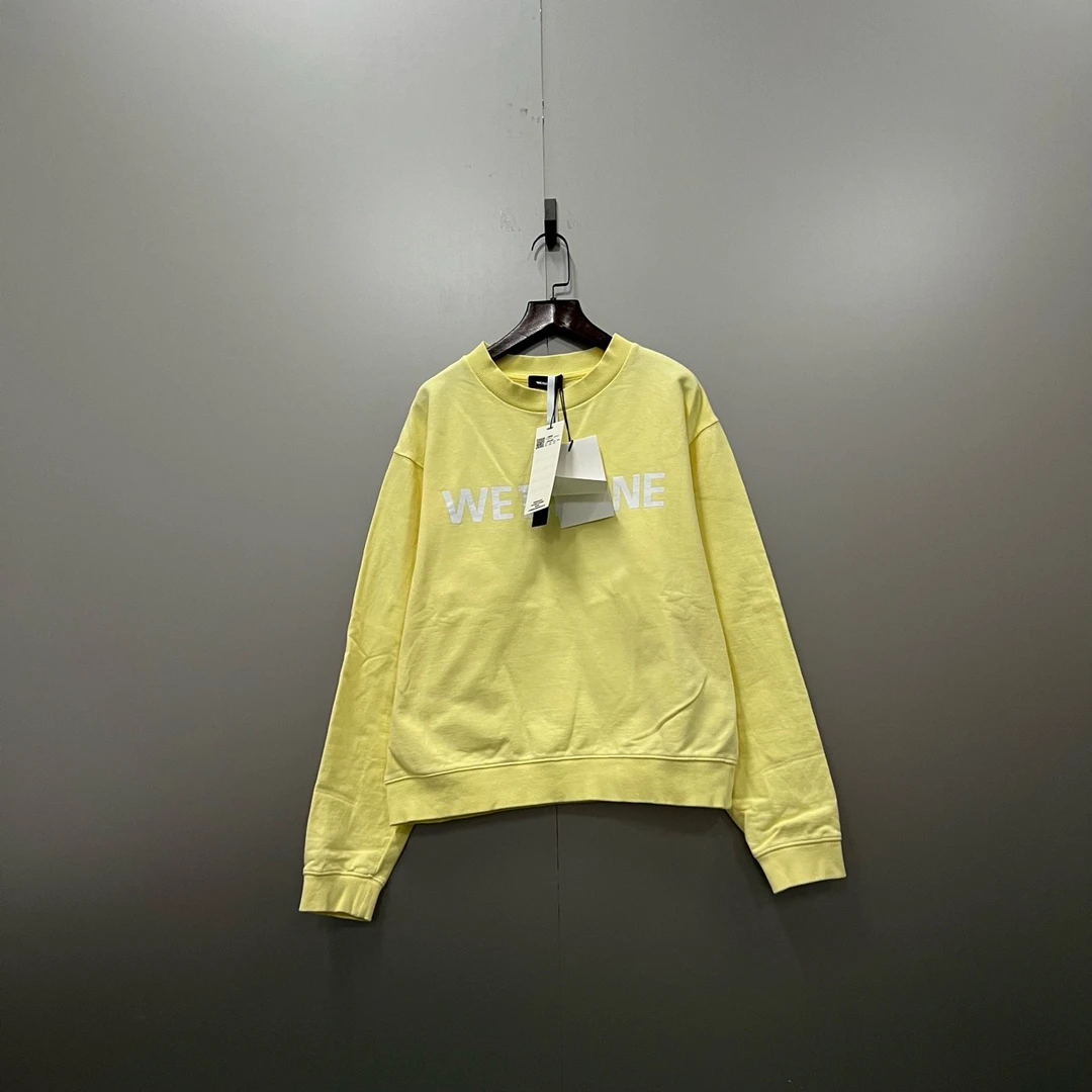 WE11DONE 黄色印花logo卫衣 M码/95新/公价2340/吊牌 bc003420