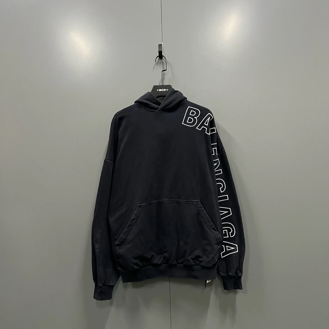 Balenciaga 巴黎世家 黑色侧边logo刺绣帽衫 2码/98新/公价10300/