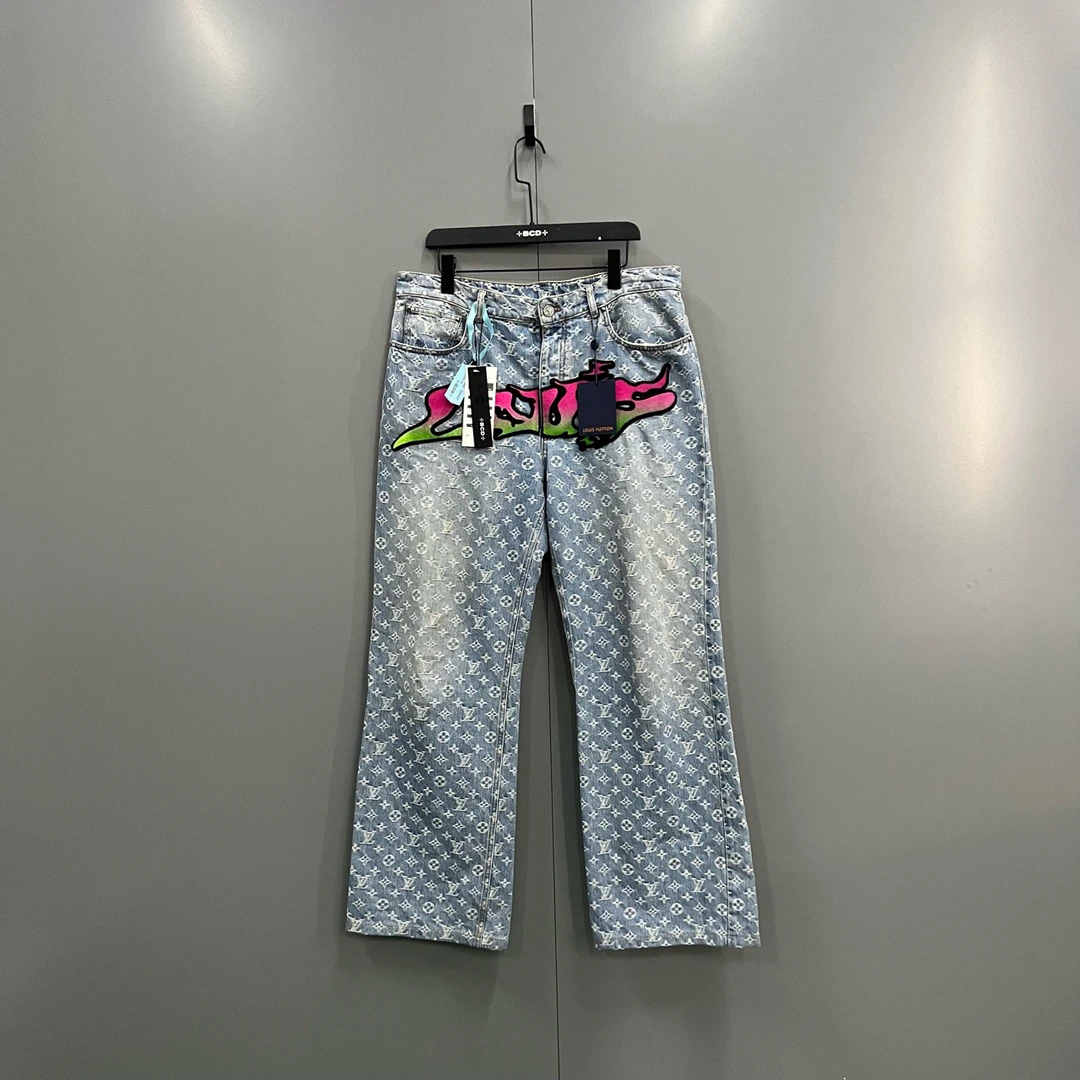 Louis Vuitton lv 植绒刺绣logo长裤 34码/全新/毒29999/