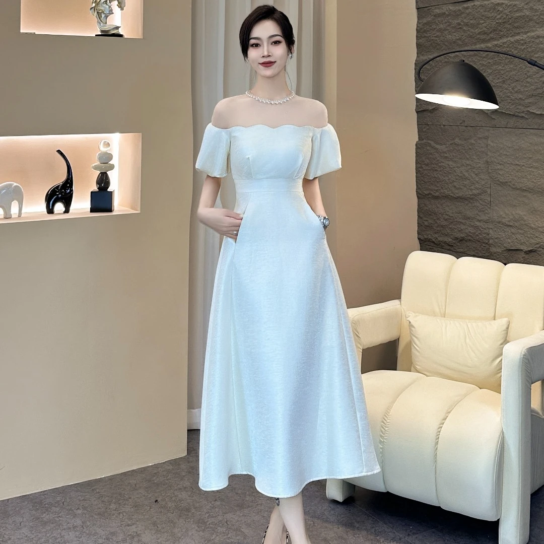 【维纳斯-白】新款设计师白月光轻奢夏季时尚女装连衣裙 21348