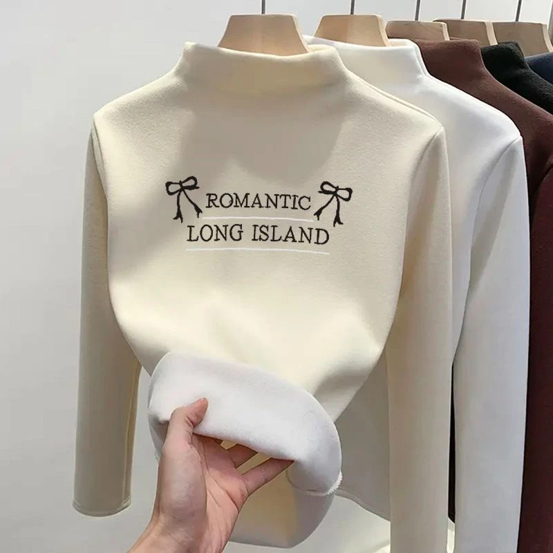 女童德绒打底衫秋冬加绒加厚大童保暖衣冬季儿童卫衣打底衣上衣冬