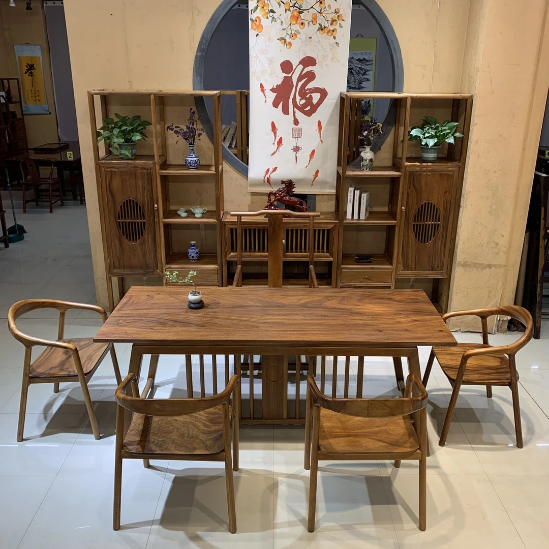 胡桃木茶桌 家用茶桌 简约茶桌 茶室书房可用 新中式茶桌泡茶桌