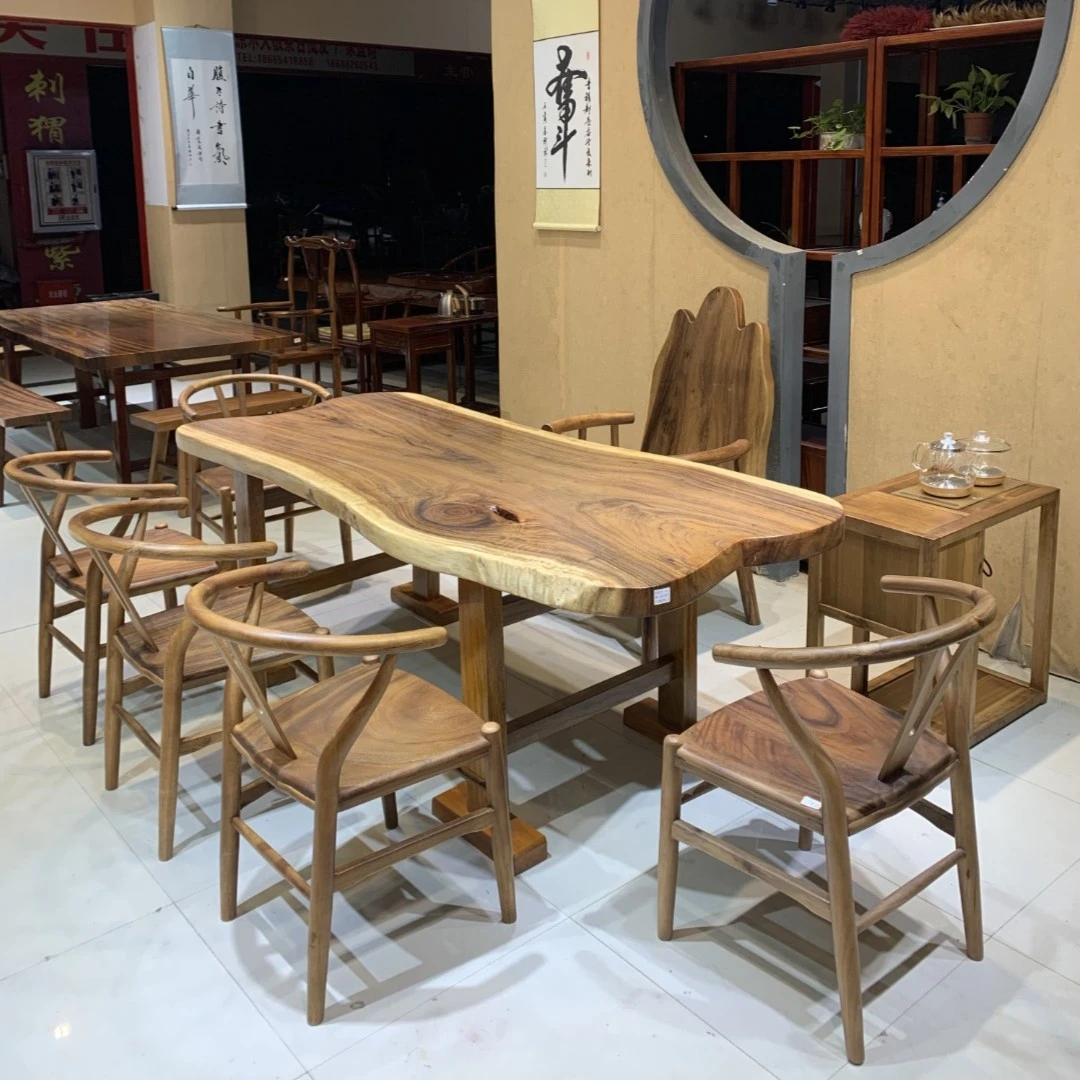 特惠 胡桃木大板 自然边 尺寸210-83-6.5一套特价