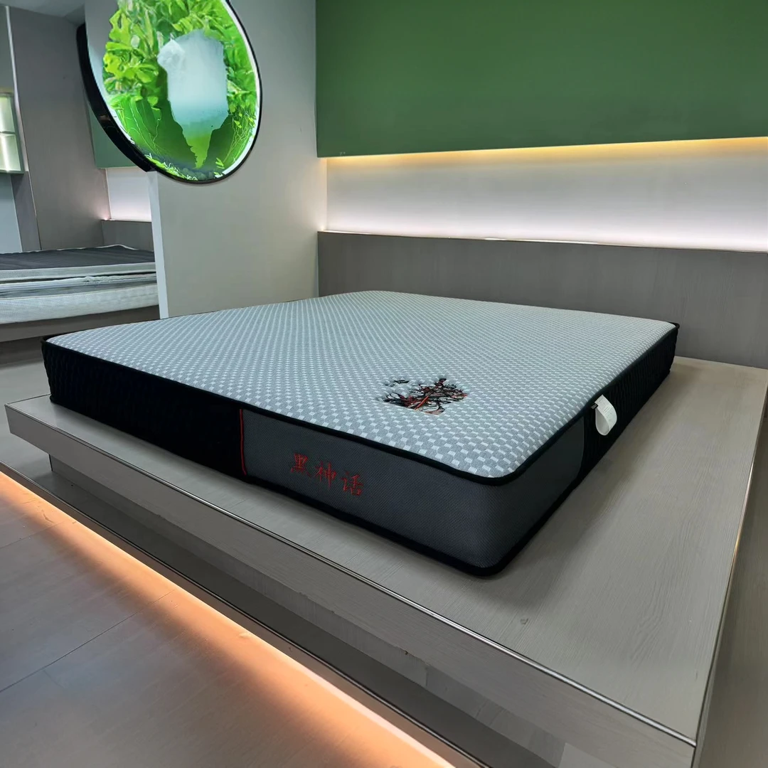 黑神话悟空刺绣图案双人床垫席天然乳胶椰棕静音弹簧透气床垫