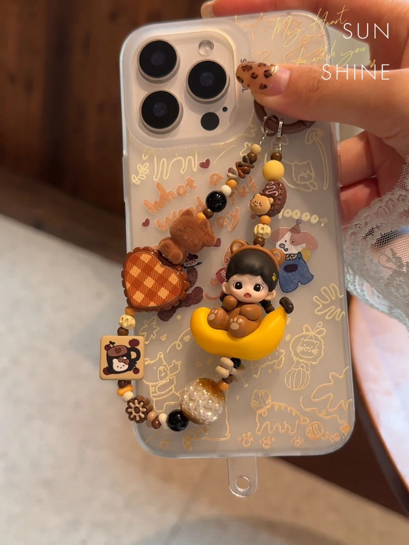 【改娃】zorra香蕉妹妹潮玩手机壳挂件DIY饰品挂饰创意可爱手机链