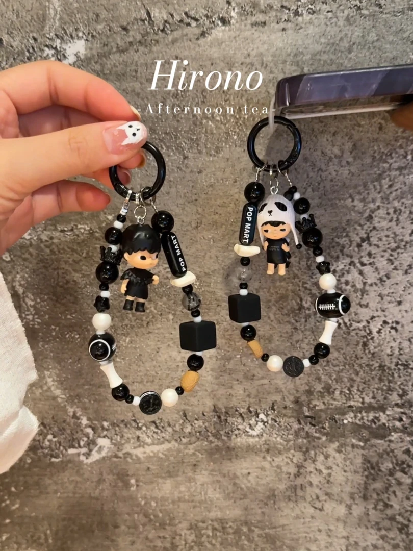【改娃】小野黑白系列潮玩手机挂件DIY饰品饰创意个性可爱手机链