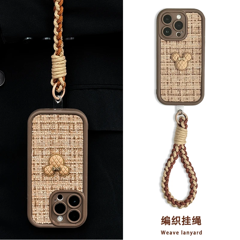 适用于苹果16华为OPPO小米VIVO高颜值米奇皮纹DP阶梯手机壳素材壳