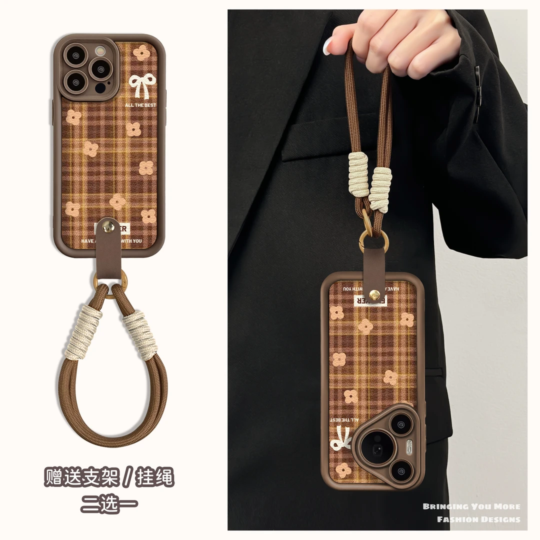 适用于苹果16华为OPPO小米VIVO高颜值小众皮纹LJ阶梯手机壳AA0279