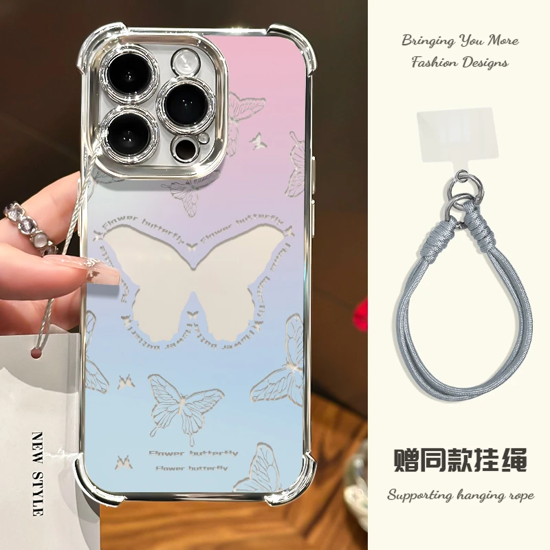 适用于苹果13华为OPPO小米VIVO高颜值创意电镀大四角手机壳AI0006