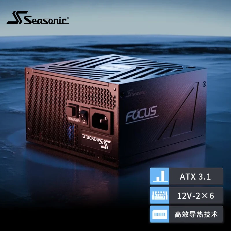 seasonicFOCUS GX1000 850 750 ATX3.1金牌全模压纹线原生PCIE5.1