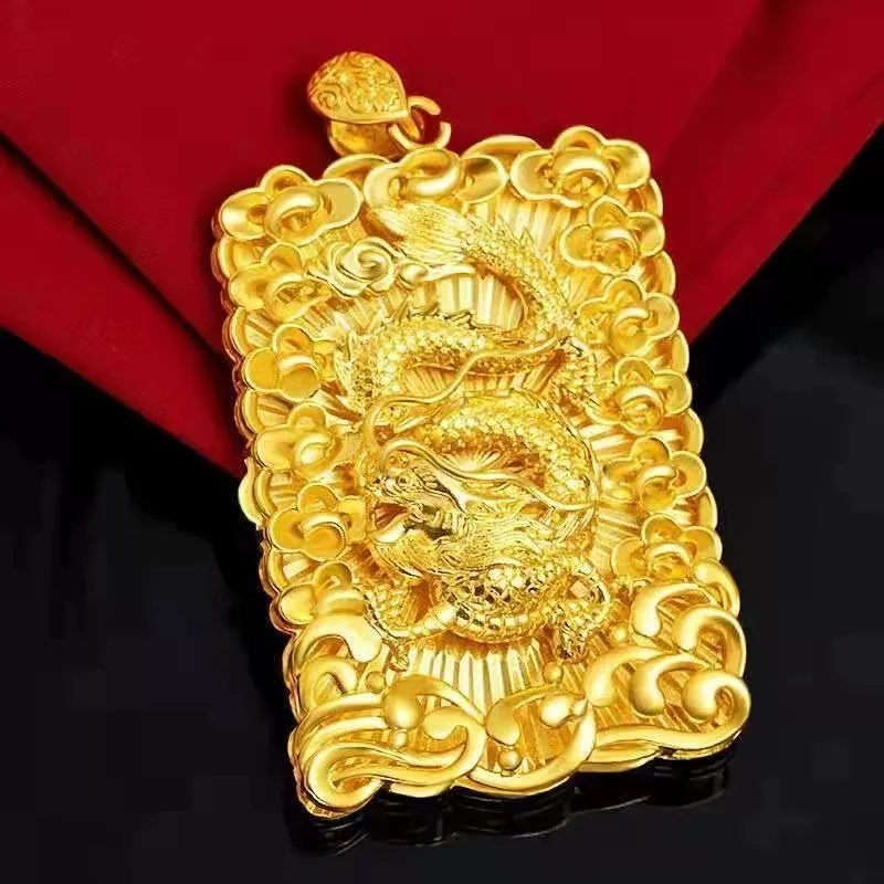 合金吊坠 男士精品金色高端定制款不掉色霸气侧漏龙牌吊坠