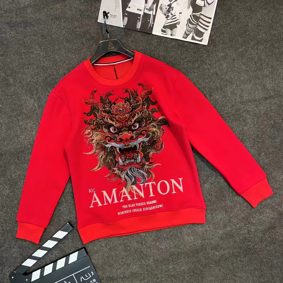 中国风男士卫衣套装男士长袖休闲时尚国潮重工圆领秋冬老虎潮流