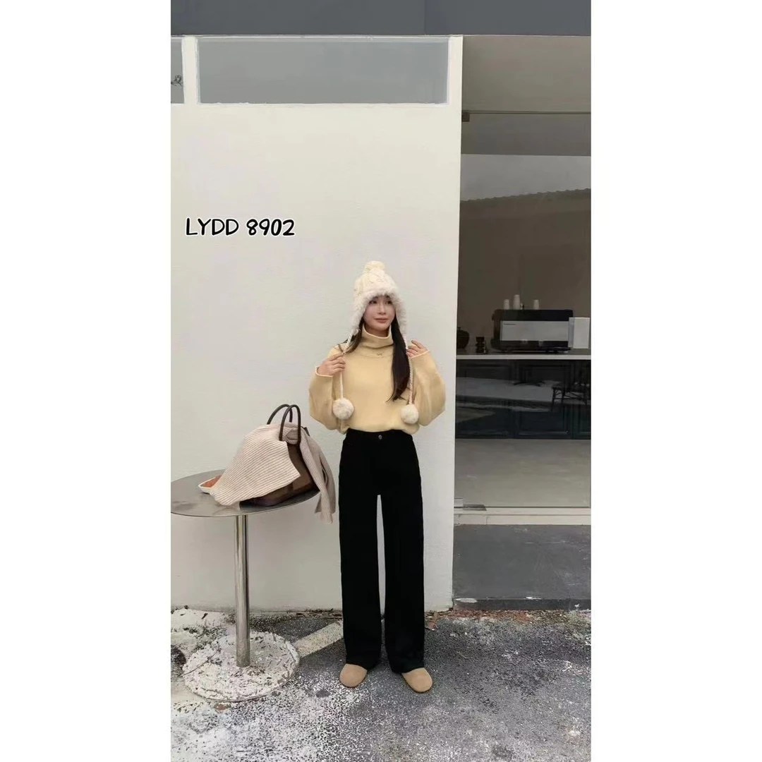 【#8902 显瘦加长窄版】高弹加厚加绒直筒拖地裤