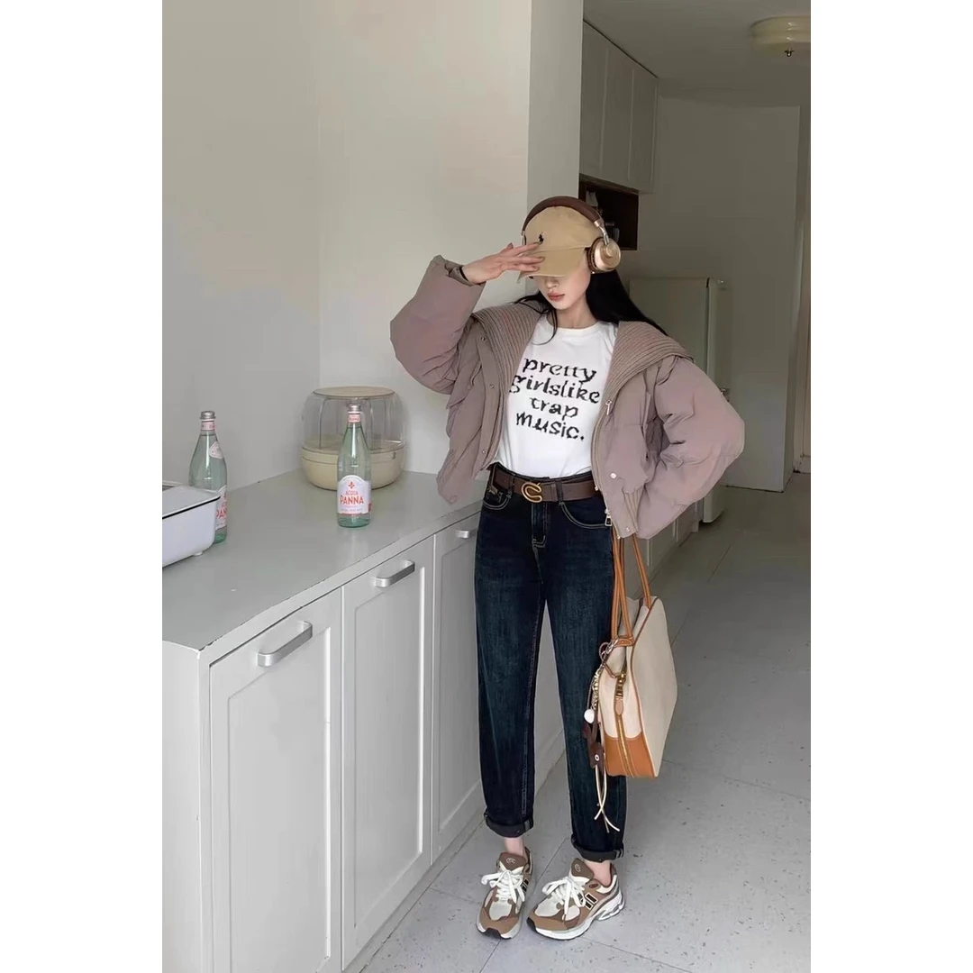 【#61283 遮胯王者老爹裤】冬季加绒遮胯显瘦老爹裤 高弹