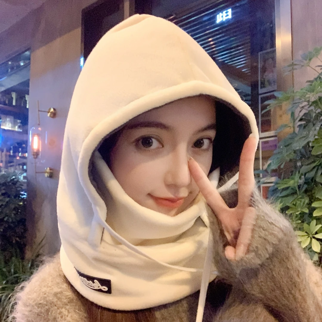 保暖帽子围巾一体秋冬户外加绒防风护耳骑车保暖雷锋帽滑雪帽子