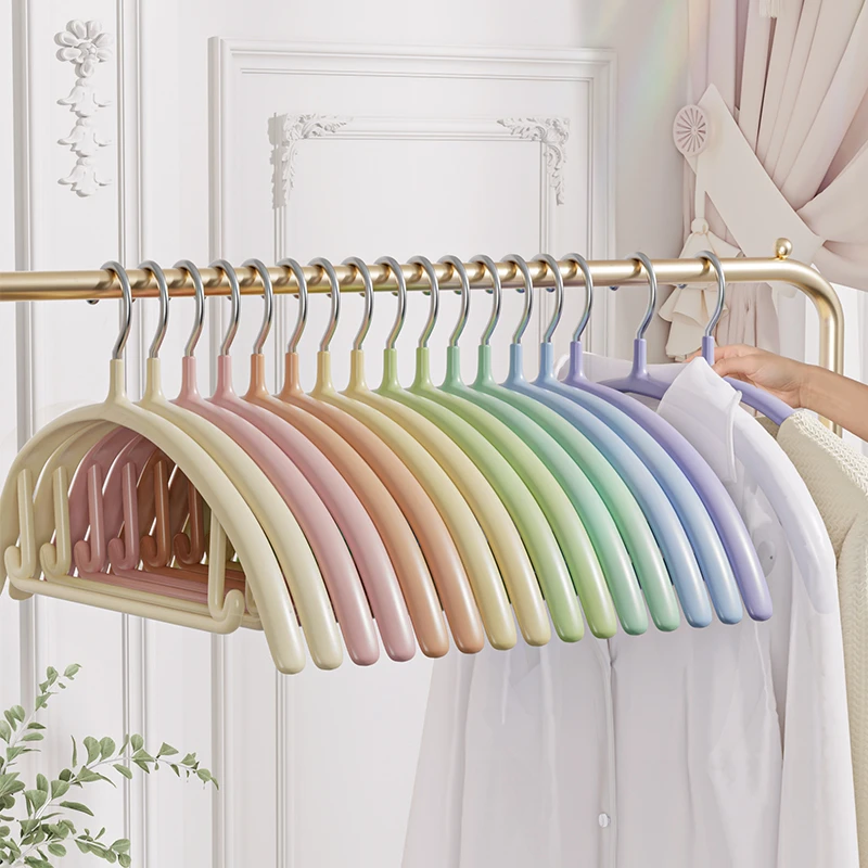 【越图】彩虹晾衣架防滑不起包无痕防滑衣架  彩虹色8支