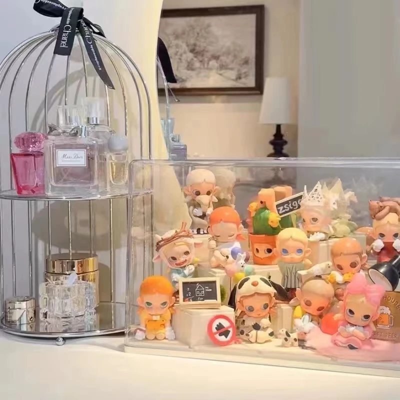 手办收纳盒落地透明DIY盲盒展示架陈列宽敞收藏防尘柜大容量叠加