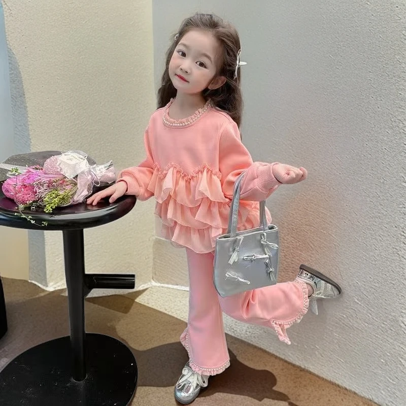 女童运动套装秋装2024新款时髦洋气儿童早秋款女孩春秋卫衣两件套