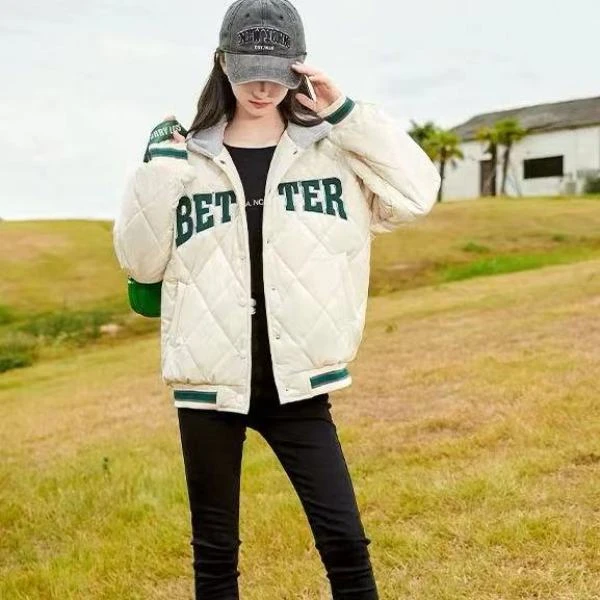 儿童2024冬季新款加棉时尚连帽棒球服(帽轻微染色介意勿拍)A2830