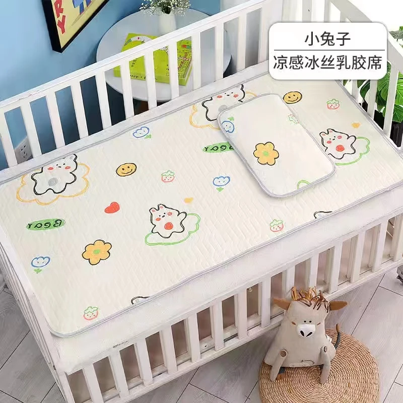 乳胶凉席儿童婴儿冰丝凉席幼儿园午睡垫子夏季带小枕头的宝宝凉席