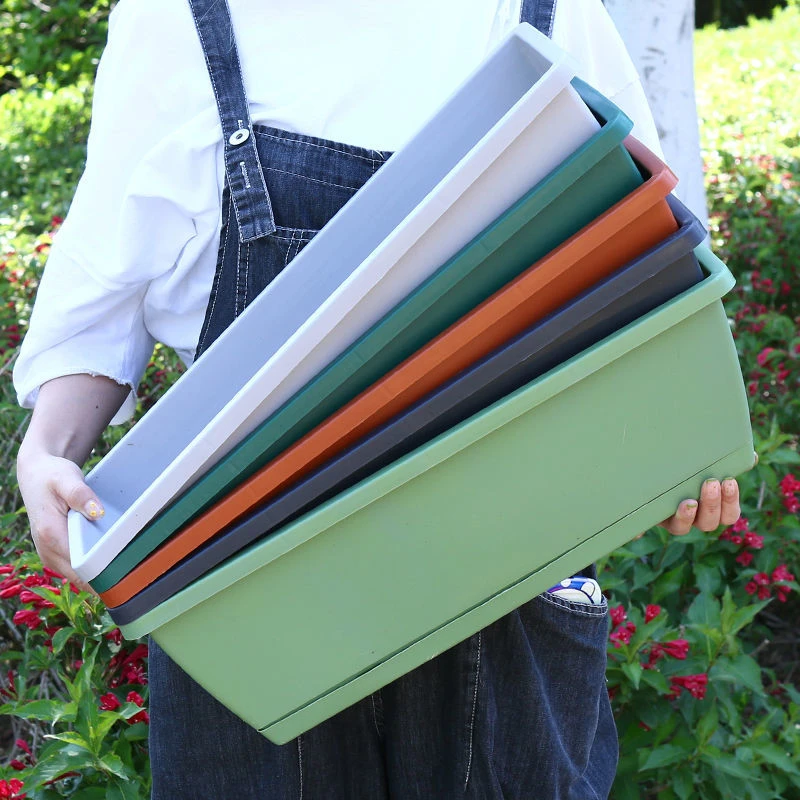 霍伦阳台种菜神器塑料树脂长条花盆室外长方形加厚种菜盆厂家直销