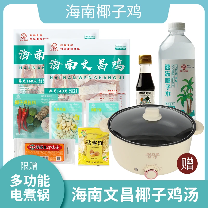 全新升级椰吃椰旺正宗海南文昌椰子鸡原味火锅小母鸡切块约4人份