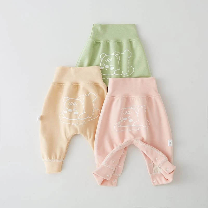 婴儿保暖裤高腰护肚按扣开裆裤春秋装男女宝宝冬季秋裤睡裤打底裤