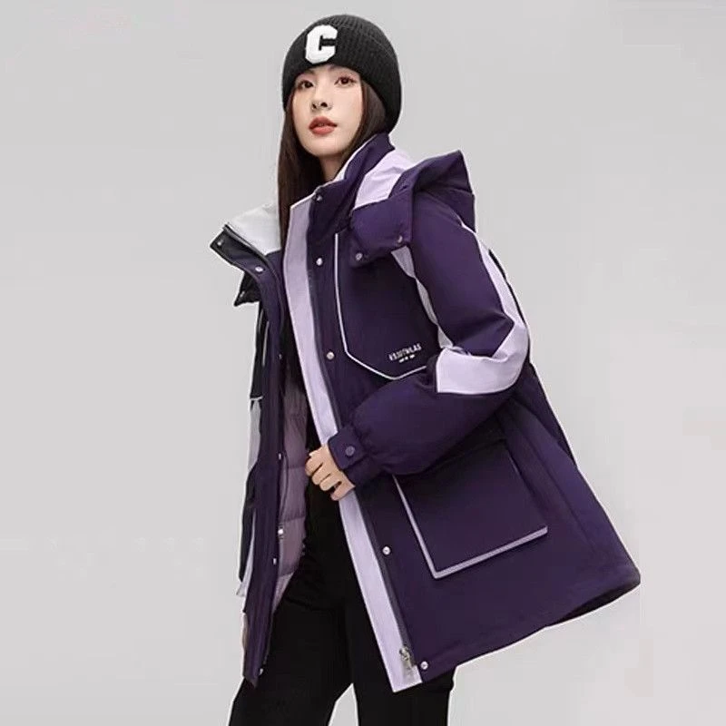 波司澄羽绒服2023冬季新款中长款派克时尚收腰小个子保暖外套连帽