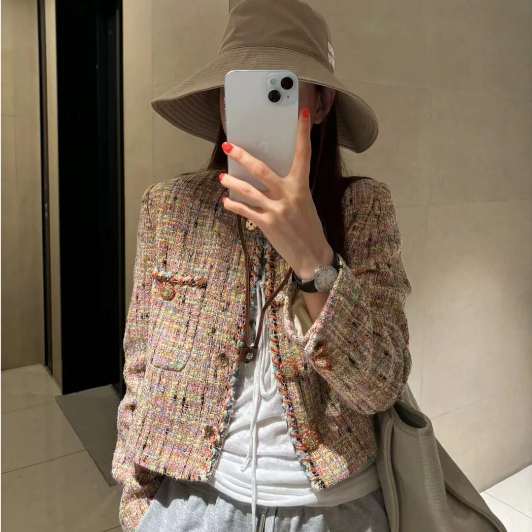 AW24427  美夏秋季意大利进口面料小香风外套