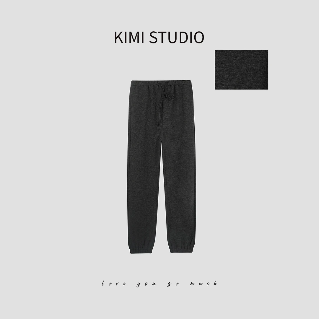 AW231050  弹力腰皮绳加厚加绒保暖束脚九分卫裤舒适时尚休闲宽松