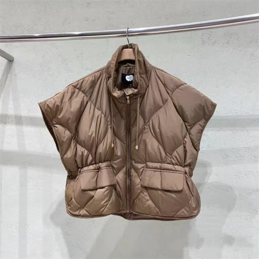 KIMI D家蝙蝠袖菱格鹅绒马甲AW24854