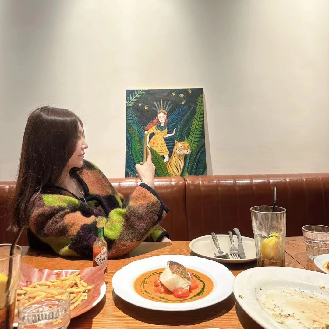 AW23508   羊毛编织领彩色菱格外套