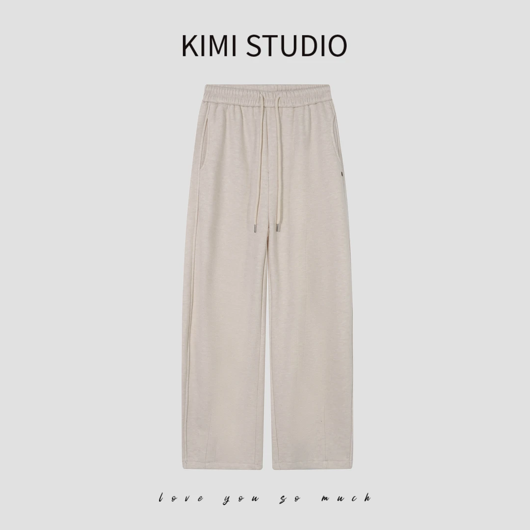 KIMI加厚一体宝宝绒休闲弯刀裤AW241077